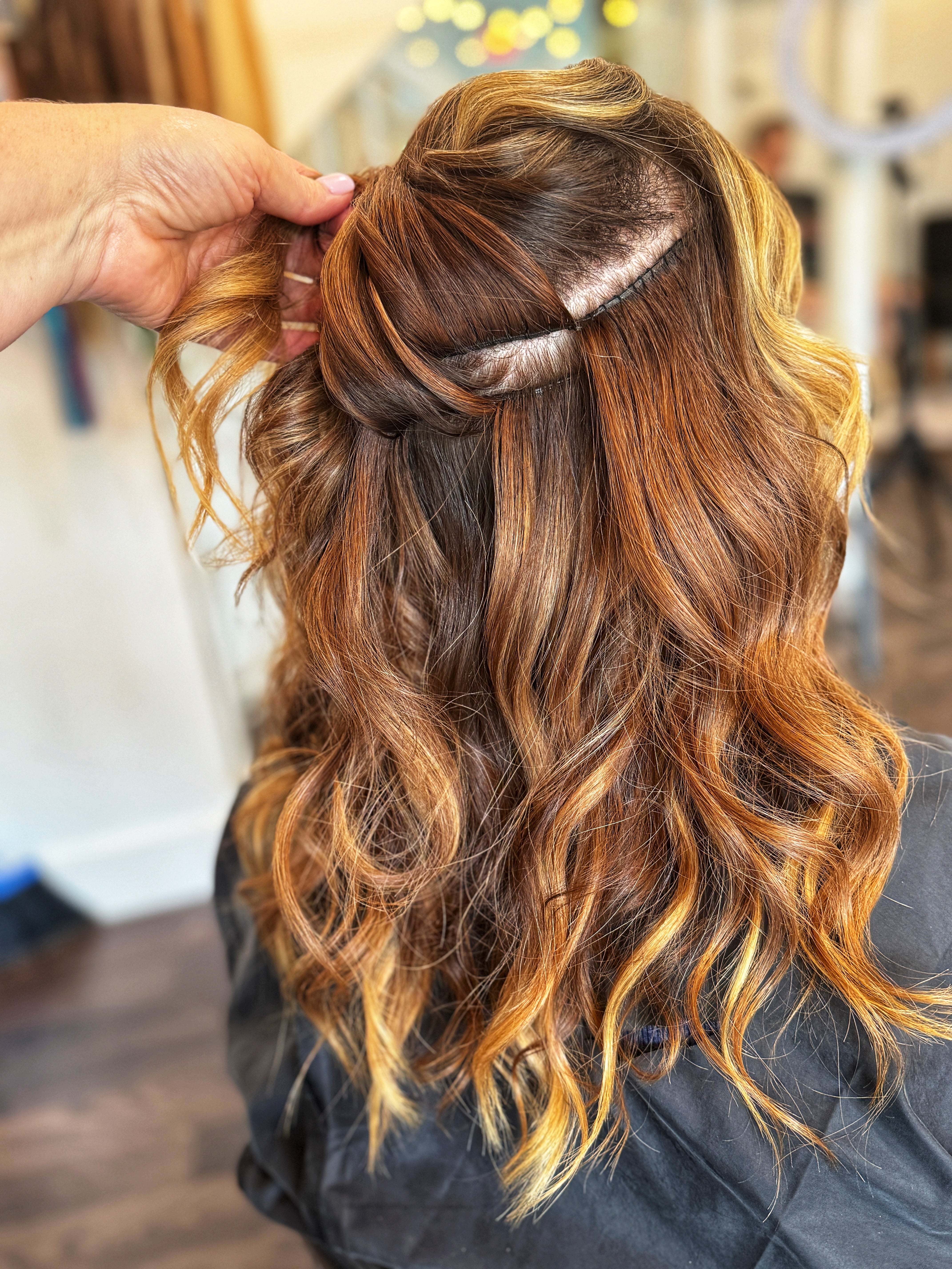 hand tied extensions Dublin OH, IBE certified stylist Columbus